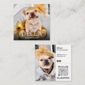 モダンカスタム二重写真スキャン可能QR | Della スクエア名刺 (正面/裏面)