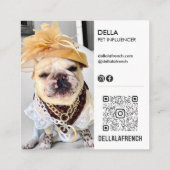 モダンカスタム二重写真スキャン可能QR | Della スクエア名刺 (裏面)