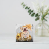 モダンカスタム二重写真スキャン可能QR | Della スクエア名刺 (スタンド正面)