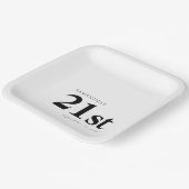 モダンカスタム任意の色21番目の名前の日付 ペーパープレート (傾斜あり)