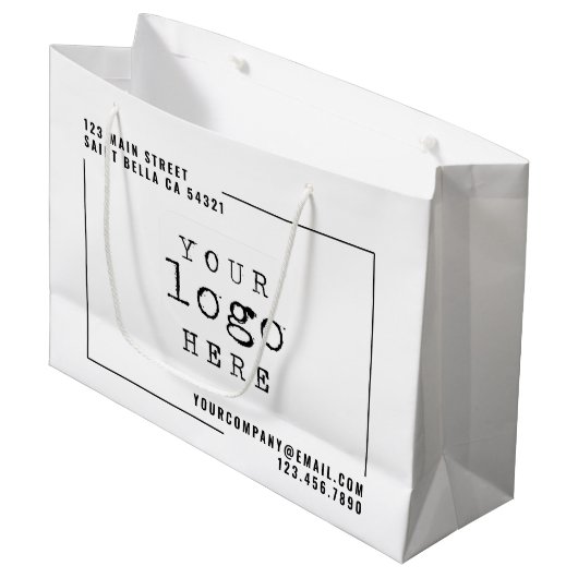 モダンカスタム会社のロゴ ラージペーパーバッグ (正面アングル)