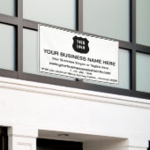 モダンカスタム会社のロゴ 横断幕 (ビルの外側)