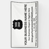 モダンカスタム会社のロゴ 横断幕 (縦)