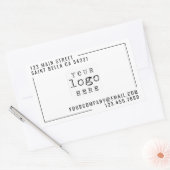 モダンカスタム会社のロゴ 長方形シール (封筒)