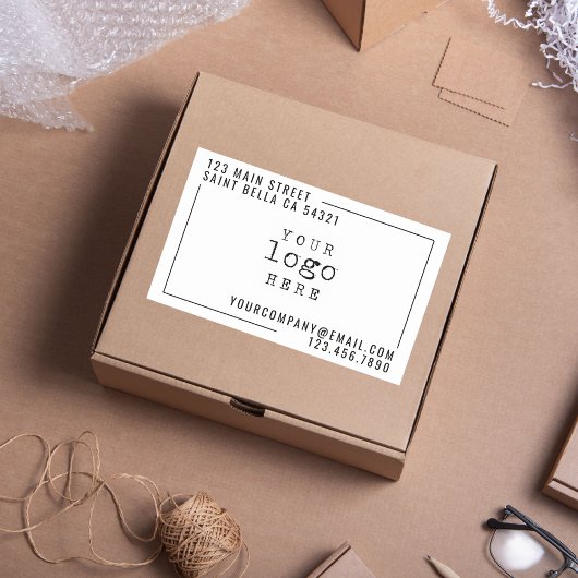 モダンカスタム会社のロゴ 長方形シール