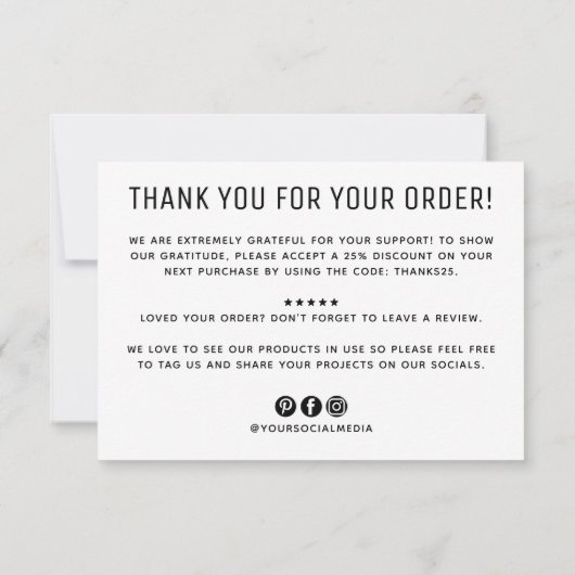 モダンカスタム会社ロゴビジネス感謝していユー 招待状 (裏面)