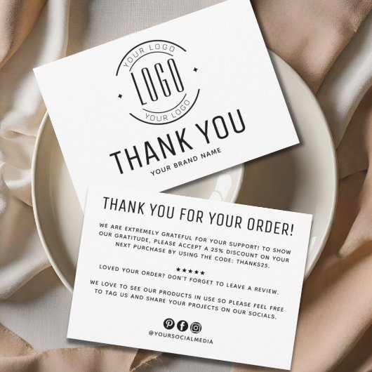 モダンカスタム会社ロゴビジネス感謝していユー 招待状