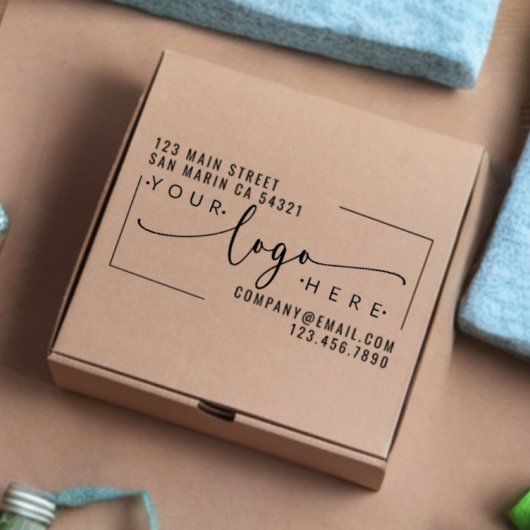 モダンカスタム会社ロゴ差出人住所 ラバースタンプ