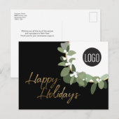 モダンカスタム会社ロゴQRコードハッピーホリデー シーズンポストカード (正面/裏面)