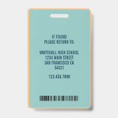 モダンカスタム先生写真ネームカード バッジ (裏面)