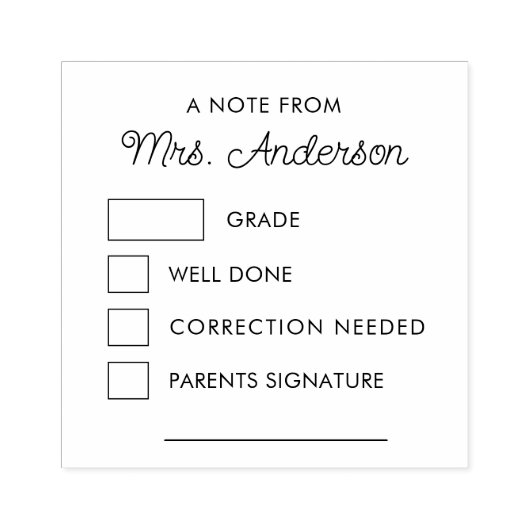 モダンカスタム先生宿題グレーディング ラバースタンプ (インプリント)