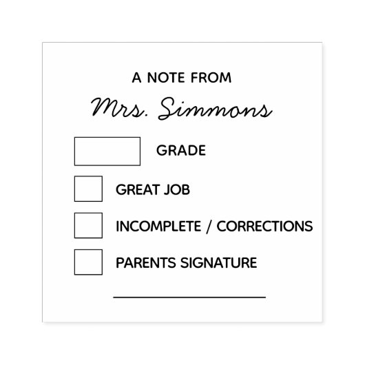 モダンカスタム先生宿題素晴らし級 ラバースタンプ (インプリント)