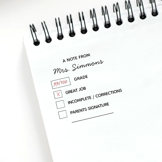 モダンカスタム先生宿題素晴らし級 ラバースタンプ