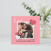 モダンカスタム写真と愛のメッセージ サンキューカード (スタンド正面)