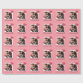 モダンカスタム写真と愛のメッセージ ラッピングペーパー (フラット)