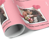 モダンカスタム写真と愛のメッセージ ラッピングペーパー (ロールコーナー)