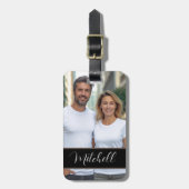 モダンカスタム写真シンプル黒ラゲージタグ ラゲッジタグ (正面縦)