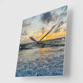 モダンカスタム写真パーソナライズされた壁 スクエア壁時計 (傾斜)