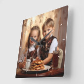 モダンカスタム写真パーソナライズされた壁 スクエア壁時計 (傾斜)