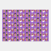 モダンカスタム写真家族顔 ラッピングペーパーシート (正面3)