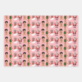 モダンカスタム写真家族顔 ラッピングペーパーシート (正面2)