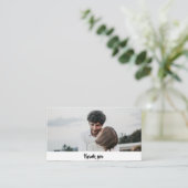 モダンカスタム写真結婚のサンキューカード エンクロージャーカード (スタンド正面)