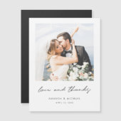 モダンカスタム写真結婚のThank You Magnet (正面/裏面)