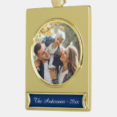 モダンカスタム写真 ゴールドプレートバナーオーナメント (左)