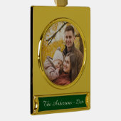 モダンカスタム写真 ゴールドプレートバナーオーナメント (右)