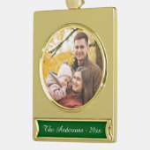 モダンカスタム写真 ゴールドプレートバナーオーナメント (左)