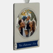 モダンカスタム写真 シルバープレートバナーオーナメント (右)