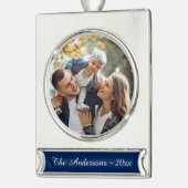 モダンカスタム写真 シルバープレートバナーオーナメント (左)