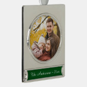 モダンカスタム写真 シルバープレートバナーオーナメント (右)