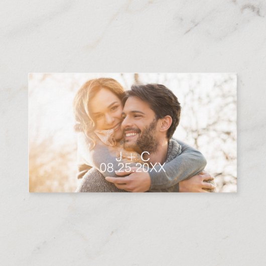 モダンカスタム写真QRコード結婚のレジストリ エンクロージャーカード (裏面)