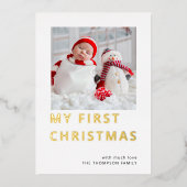 モダンカスタム初めてのクリスマス 箔シーズンカード (正面)