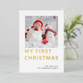 モダンカスタム初めてのクリスマス 箔シーズンカード (立ち正面)