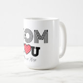 モダンカスタム可愛い母赤いハート コーヒーマグカップ (正面右)