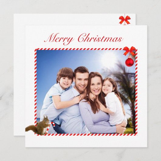 モダンカスタム家族の写真とリス (正面/裏面)