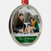 モダンカスタム家族フォトシルバー メタルオーナメント (右)