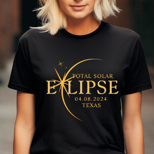 モダンカスタム州2024テキサス州皆既食太陽の2024 Tシャツ