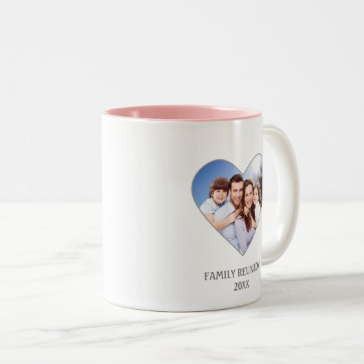 モダンカスタム懇親会写真とハート ツートーンマグカップ (正面右)