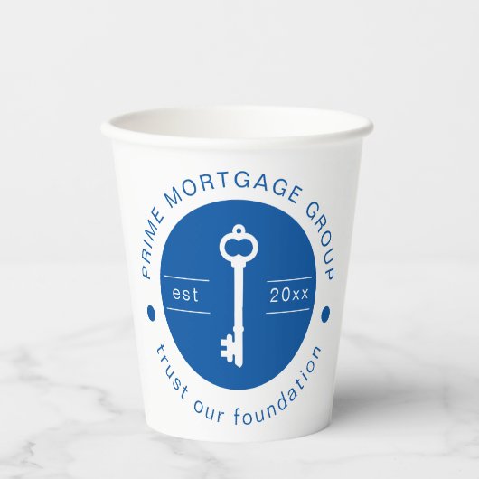 モダンカスタム抵当会社追加のロゴ 紙コップ (正面)