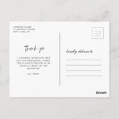 モダンカスタム撮影サンキューカード ポストカード (裏面)