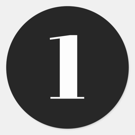 モダンカスタム数、年齢、白黒 ラウンドシール (正面)