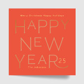 モダンカスタム文字ハッピーニューイヤー編集可能はっきりした シーズンカード
