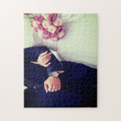 モダンカスタム新人シ結婚ックのカップル写真 ジグソーパズル (縦)