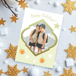 モダンカスタム星とオレンジ色の水彩写真 シーズンカード