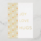 モダンカスタム星とオレンジ色の水彩 箔シーズンカード (正面)