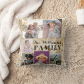 モダンカスタム白金ゴールド家族フォトコラージュ クッション (ブランケット)