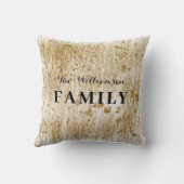モダンカスタム白金ゴールド家族フォトコラージュ クッション (裏面)